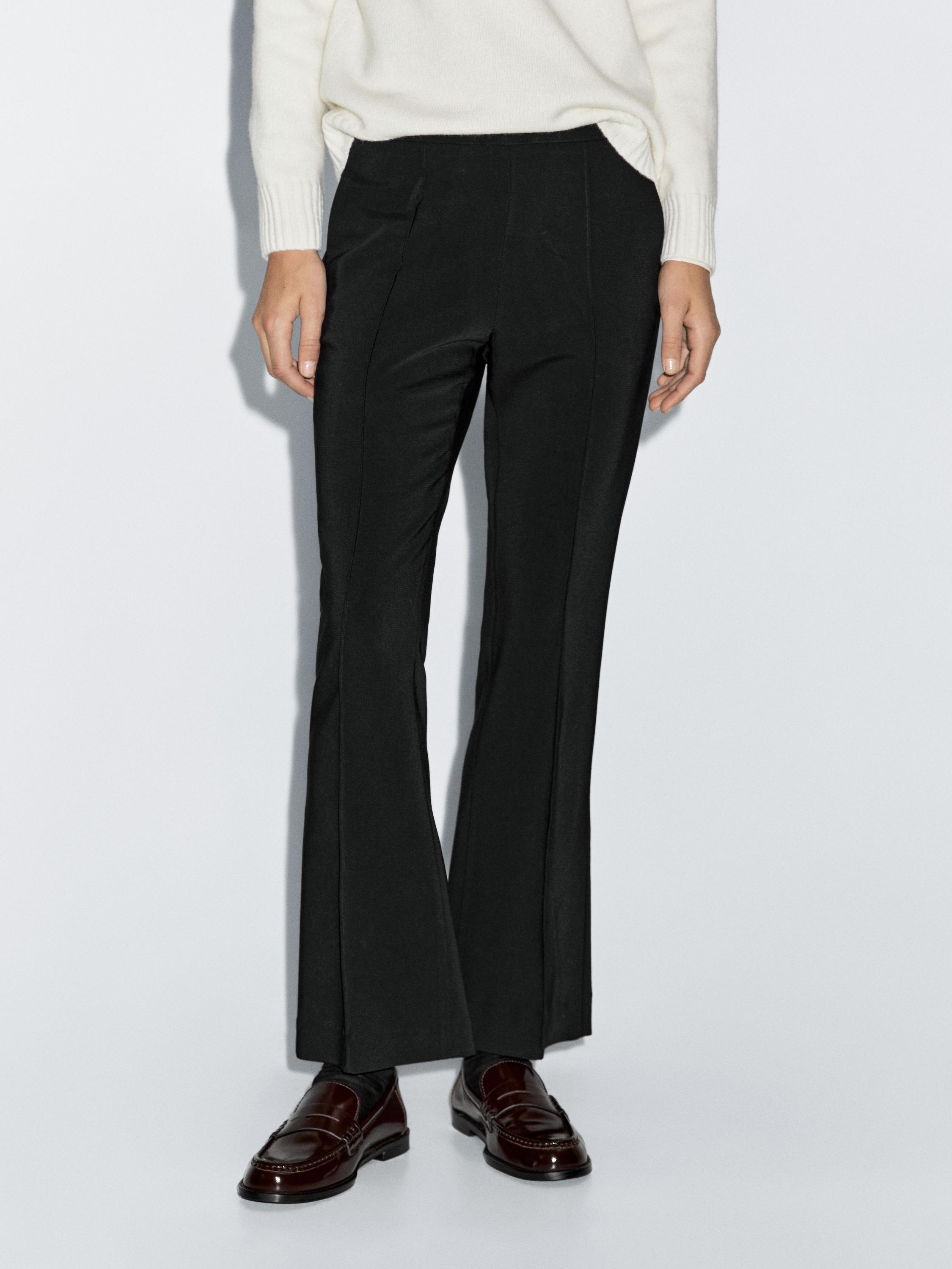 Crepe trousers with seam detail